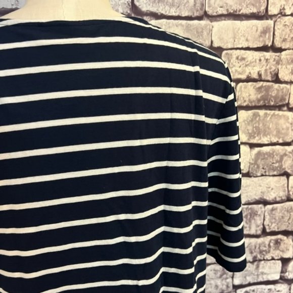 Chico's Navy, White & Silver Short Sleeve Top Size XL - Picture 6 of 8